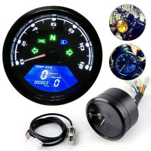 Motorcycle Gauge Digital LCD Tachometer Speedometer Odometer