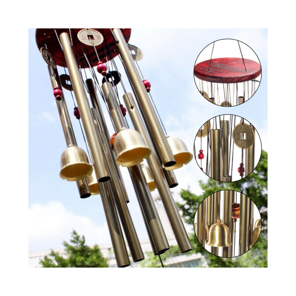 UK Large Wind Chime Yard Garden Outdoor Noisemaker Bells Pavilion Copper Coin