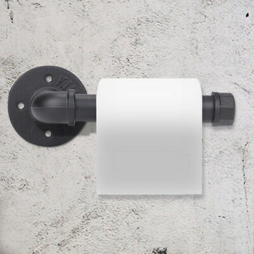 Industrielle rustikale Toilettenpapierrollenhalter Eisen Wand montiert Rohr 1