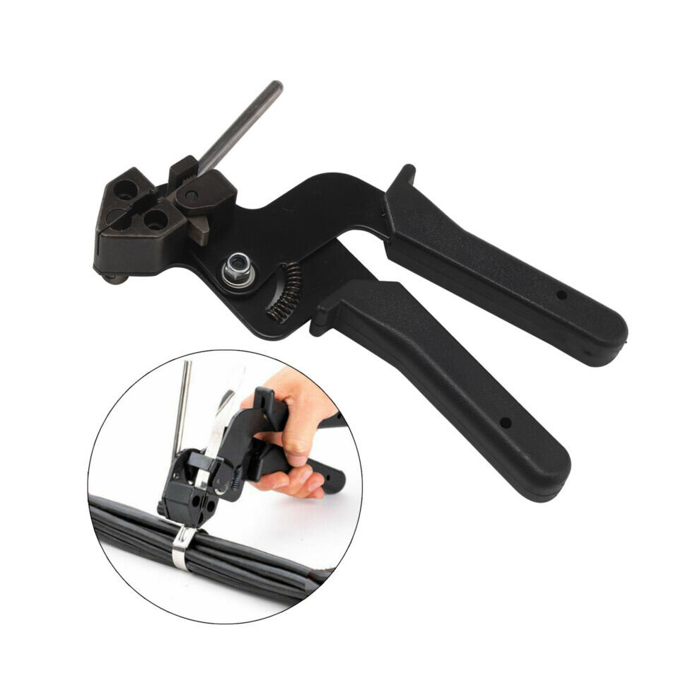 Stainless Steel Crimper Tensioner Cutter Tool Metal Cable Tie Gun Pliers