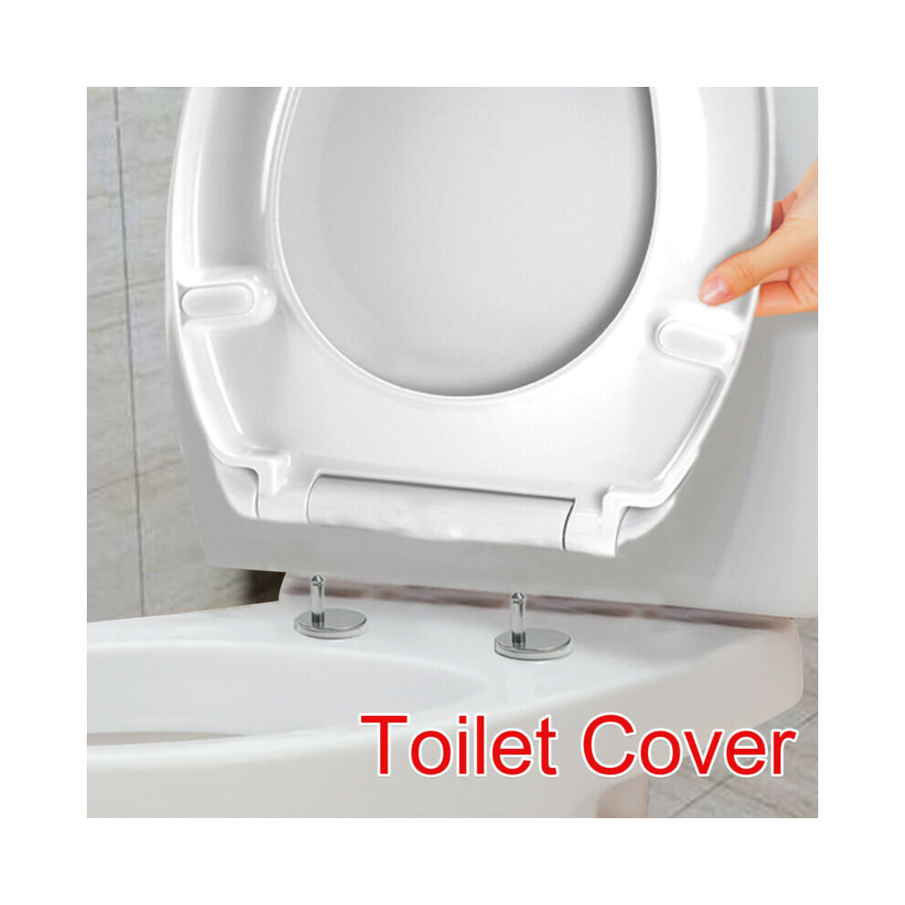Luxury Toilet Seat Oval Heavy Duty White Soft Release Hinges WC