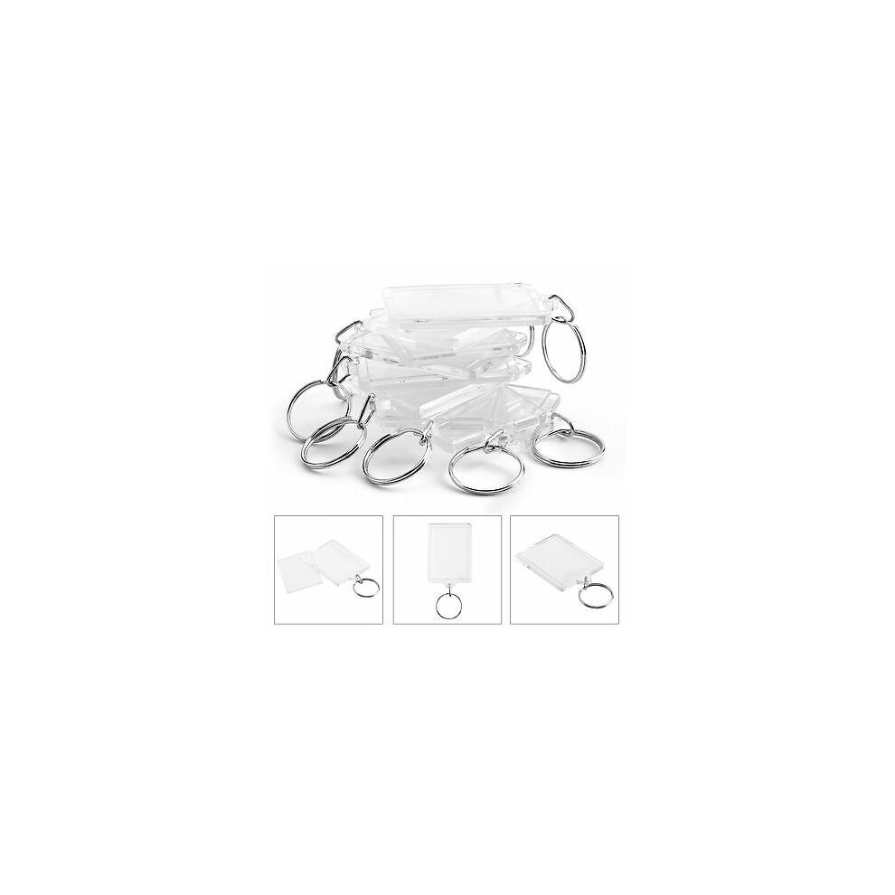 100pcs 50 X 35mm Blank Acrylic Photo Key Rings Passport Size Keyrings