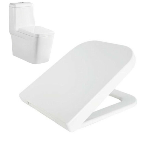 Luxury Square Toilet Seat Heavy Duty Soft Top Quick Release Hinges