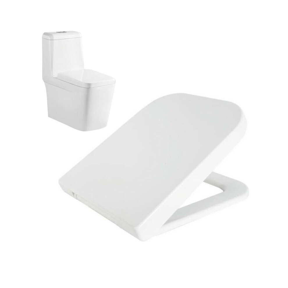 Luxury Square Toilet Seat Heavy Duty Soft Top Quick Release Hinges