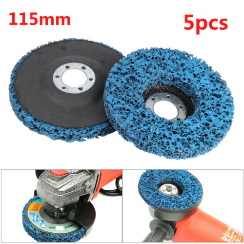 5pcs 115mm Poly Strip Wheels Paint Rust Removal Clean Angle Grinder on