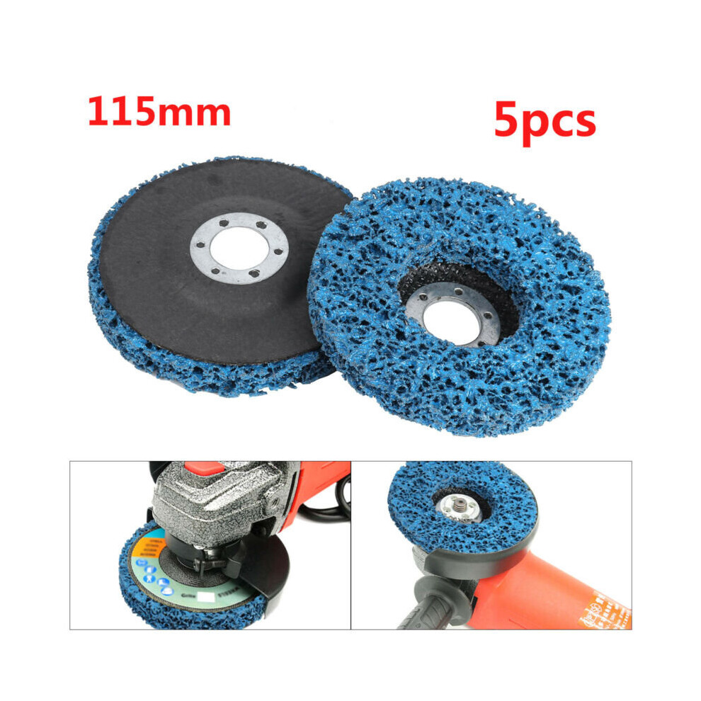 5pcs 115mm Poly Strip Wheels Paint Rust Removal Clean Angle Grinder
