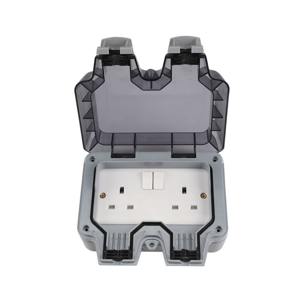 Weatherproof Outdoor Switched Sockets IP66 13A 2 Gang Twin Switched