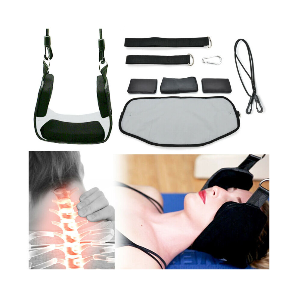 Black/Grey Portable Hammock For Neck Headaches Cervical Traction Massager Pain