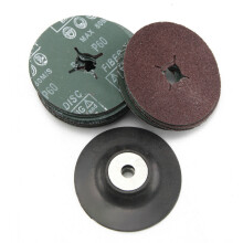 Polisher Grinder 115mm Rubber Pad + 30 Fibre Sanding Discs Grinder