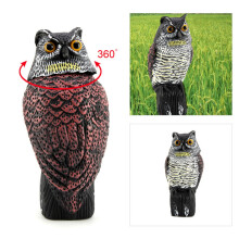 Realistic Owl Decoy Rotating Head Bird Pigeon Crow Scarer Scarecrow Action UK