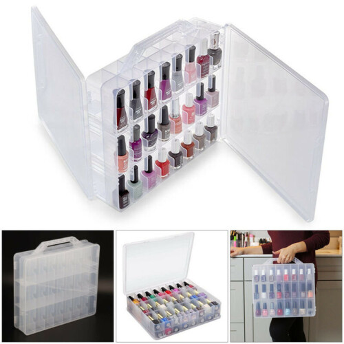 48pc Clear Nail Varnish Storage Case 1