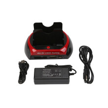 2,5" 3,5" Dual Hard Drive HDD Docking Station USB Dock Card Reader