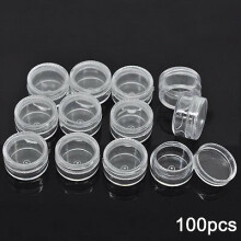 100X Plastic Sample Container Mini Bottle Pot Jars Cosmetic Tools 5ml