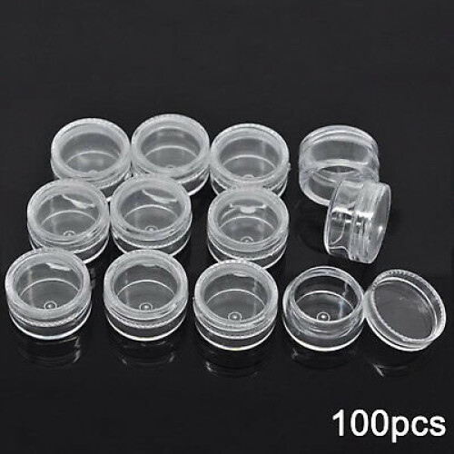 100X Plastic Sample Container Mini Bottle Pot Jars Cosmetic Tools 5ml