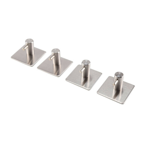Crochets auto-adhésifs en acier inoxydable pour murs 4PCs 2