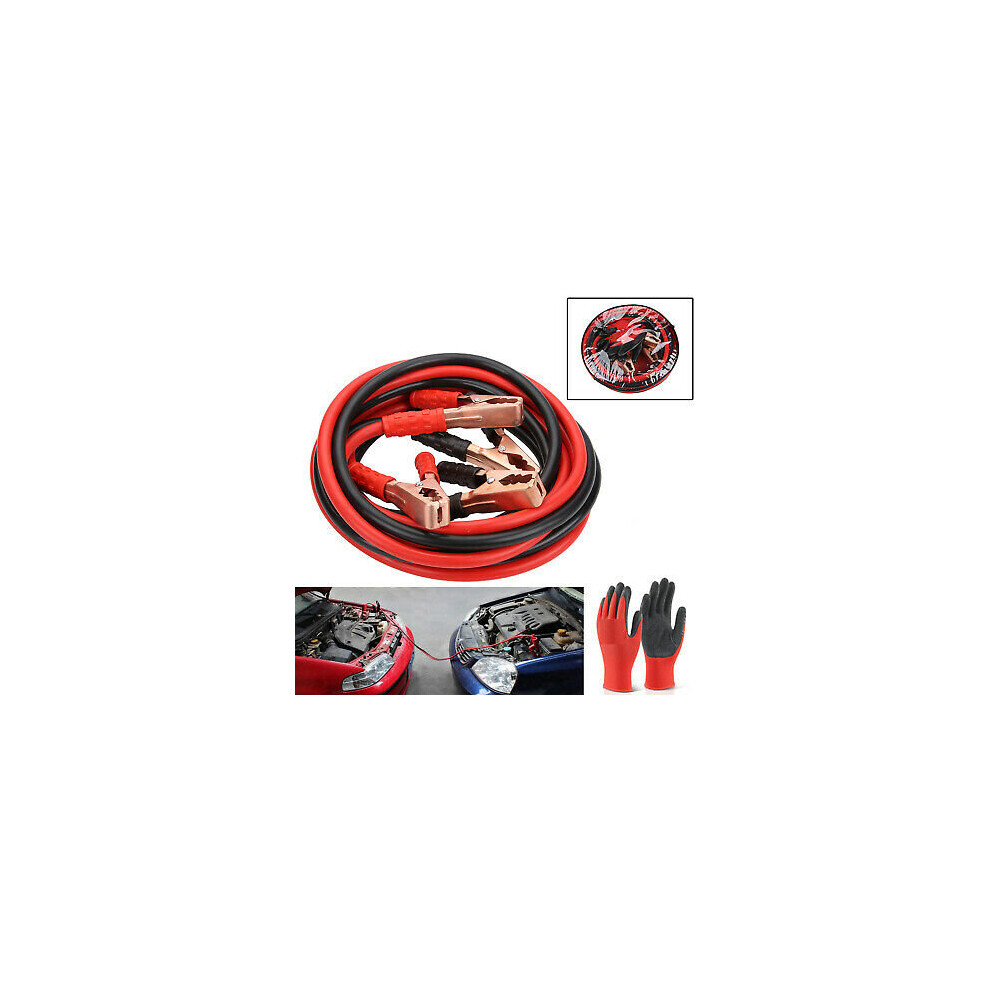 HEAVY DUTY 1000AMP CAR VAN JUMP LEADS 4 METRE BOOSTER CABLE & GLOVES