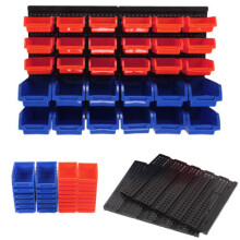 30X Plastic Bins Wall Mounted Storage Garage Tools Small Parts Rack