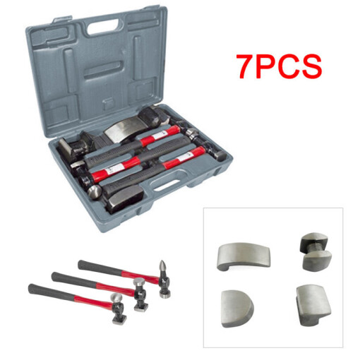 7PC Hammers Car Auto Body Panel Repair Tool Fibreglass Handles 1