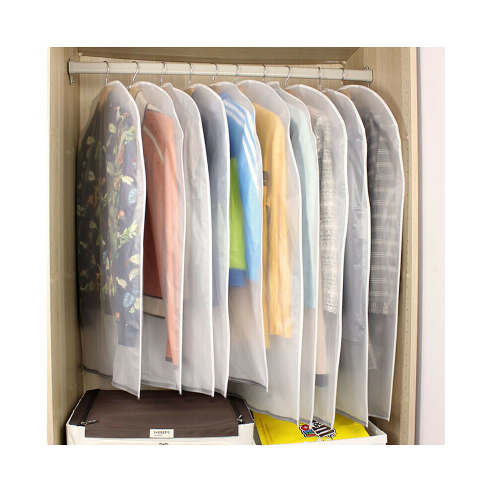 6 PACK SET CLEAR GARMENT DRESS SUIT CLOTHES COAT COVER PROTECTOR TRAVEL ZIP BAG