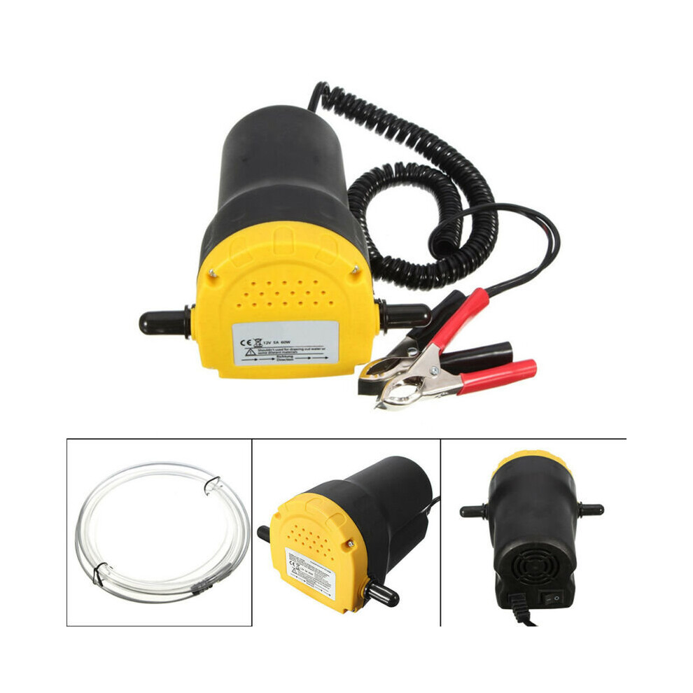 60W 12V Electric Oil Transfer Pump & Extractor - Diesel/Engine Oil - For Cars, Motorcycles, Vans, Quads (Not for Petrol)