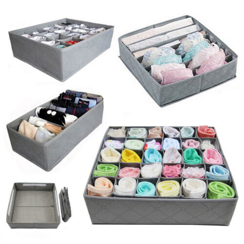 3Pc Grey Drawer Dividers Set | Drawer Organiser For Socks, Ties & Underwear