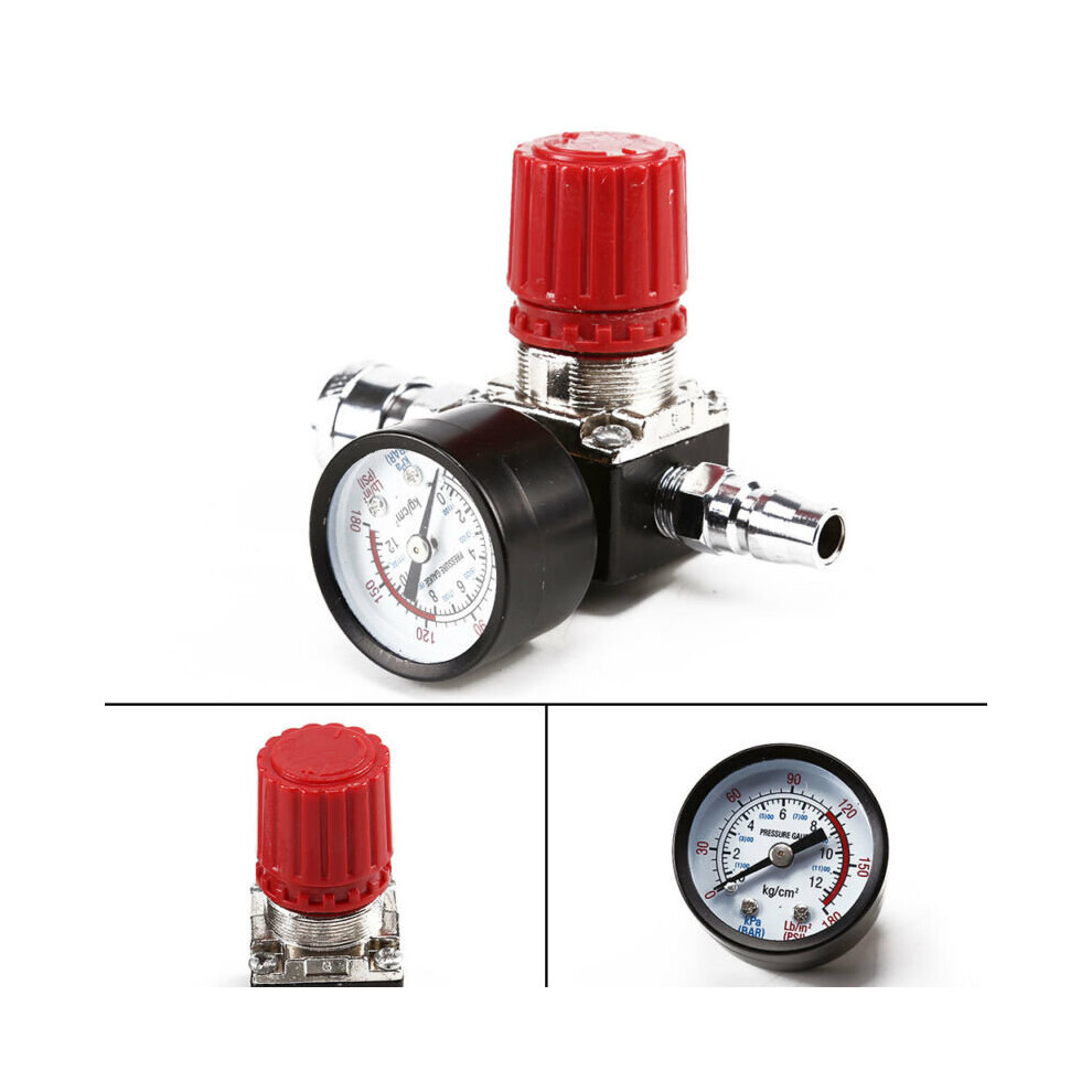 1/4" Air Compressor 180PSI Pressure Regulator Gauge Regulating Control Valve FM