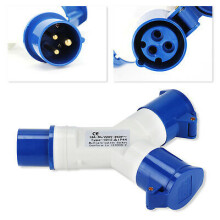 2 Weg 16 Amp 220-250V Elektrisch Stopcontact Adapter Splitter Caravans Camping
