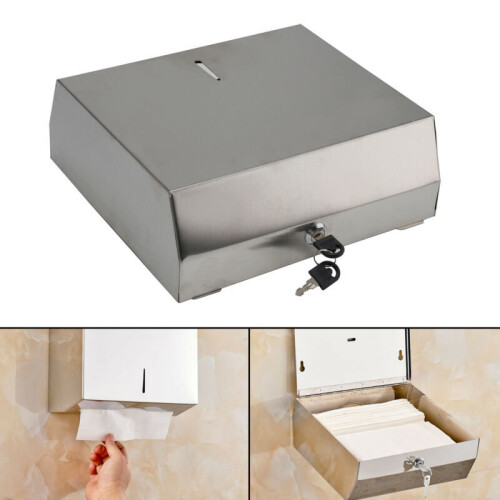 Brushed Stainless Steel Metal C Fold Paper Hand Towel Wall Dispenser