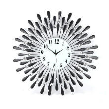 Reloj de Pared Girasol 60cm Black Diamante Metal Beaded