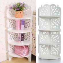 Modern Wall Corner Storage Shelving Unit Bookshelf CD DVD Toy Stand Storage Rack
