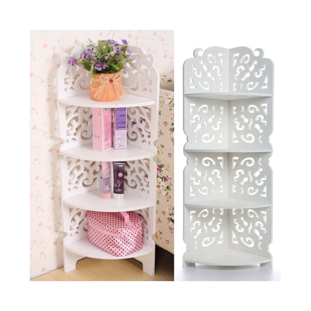 Modern Wall Corner Storage Shelving Unit Bookshelf CD DVD Toy Stand Storage Rack