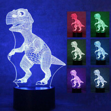 Farbwechselnder Touch-Schalter Dinosaurierform 3D Illusions-LED-Nachtlicht Kinder Geschenk