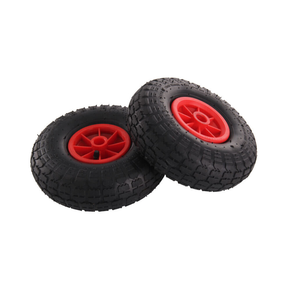 2 x 10" pneumatic wheels 20mm centre hub for barrow cart heavy duty