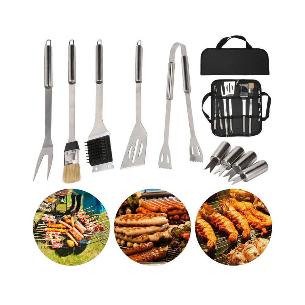 9 PCS Stainless Steel BBQ Barbecue Set Outdoor Cooking Grill Tools Kit-image-OPC-P52M9BD-NEW