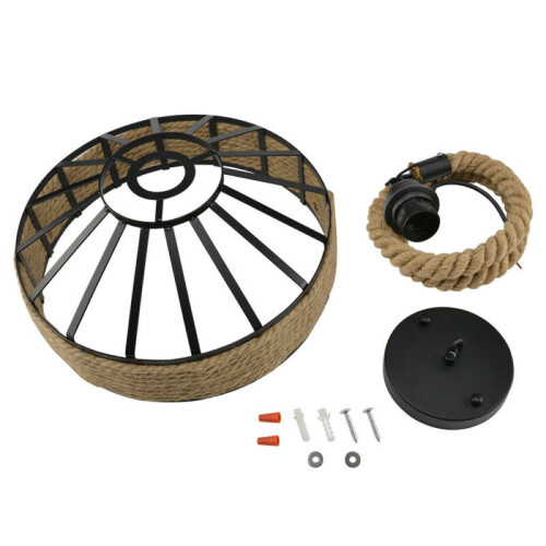 Large Chandelier Hemp Rope Coffee Ceiling Lamp Pendant Hotel Light 1