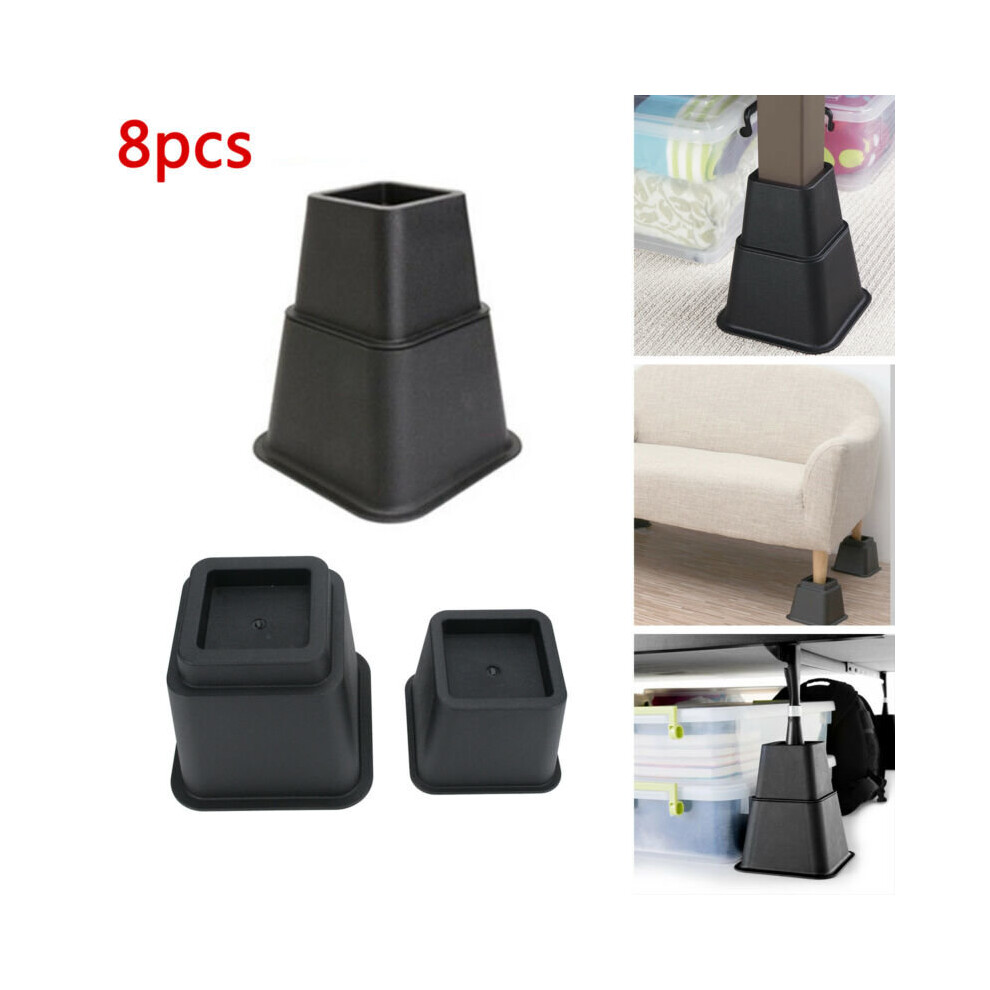8Pcs Height Space Riser Chair Feet Modular Adjustable Plastic Bed Furniture Uk 714367592138