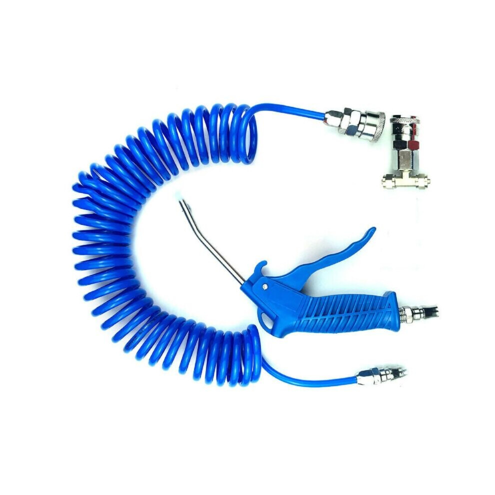 Air Duster Blow Gun And 5M Recoil Hose Truck Lorry Dust Blower Cleaning Hose Uk 
