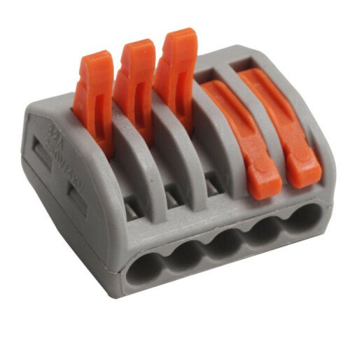 60X Reusable Terminal Block Lever Home Connector Wire 2/3/5 Pole Cable Clamp Nut 1