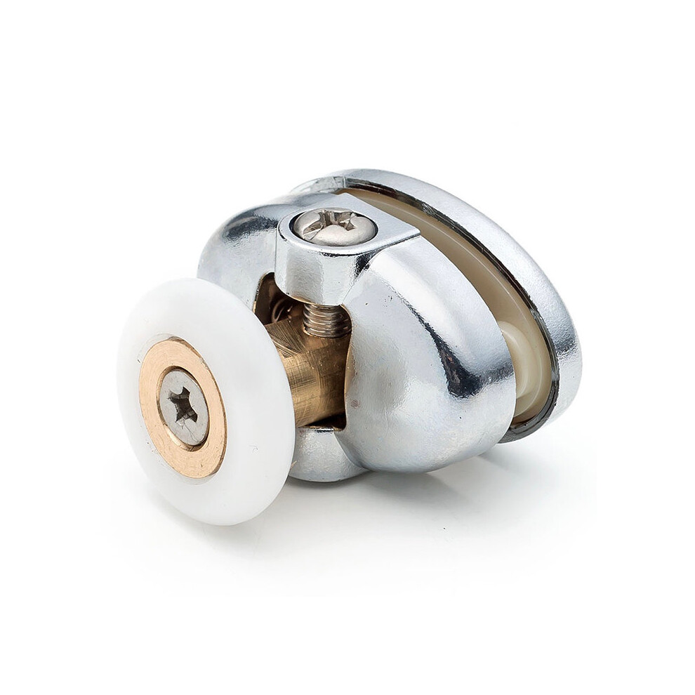 (25Mm, Chrome Plastic) 2 X Single Top Butterfly Shower Door Rollers/Runners 23Mm Or 25Mm Wheel Diameter L077-1/L077-2 5060363612888