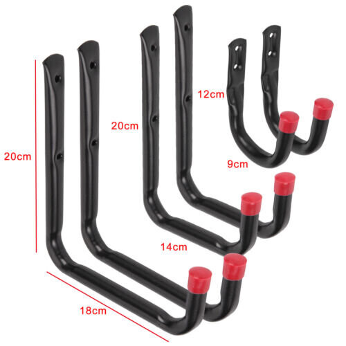 6x Wall Mounted Assorted Storage Hooks Bikes Ladder Garage Shed 1