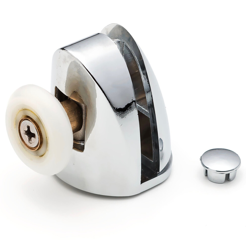 2 x Chromeplate Single Top/Up Shower Door Rollers/Runners 22mm Wheel Diameter SS1