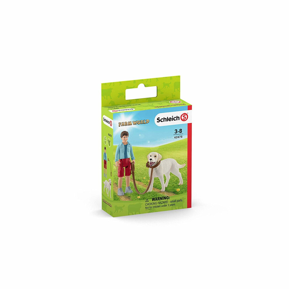 Schleich 42478 Farm World Walking with Labrador Retriever