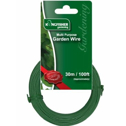 Kingfisher 30m Heavy Duty Garden Wire With Green Plastic Coating 1mm