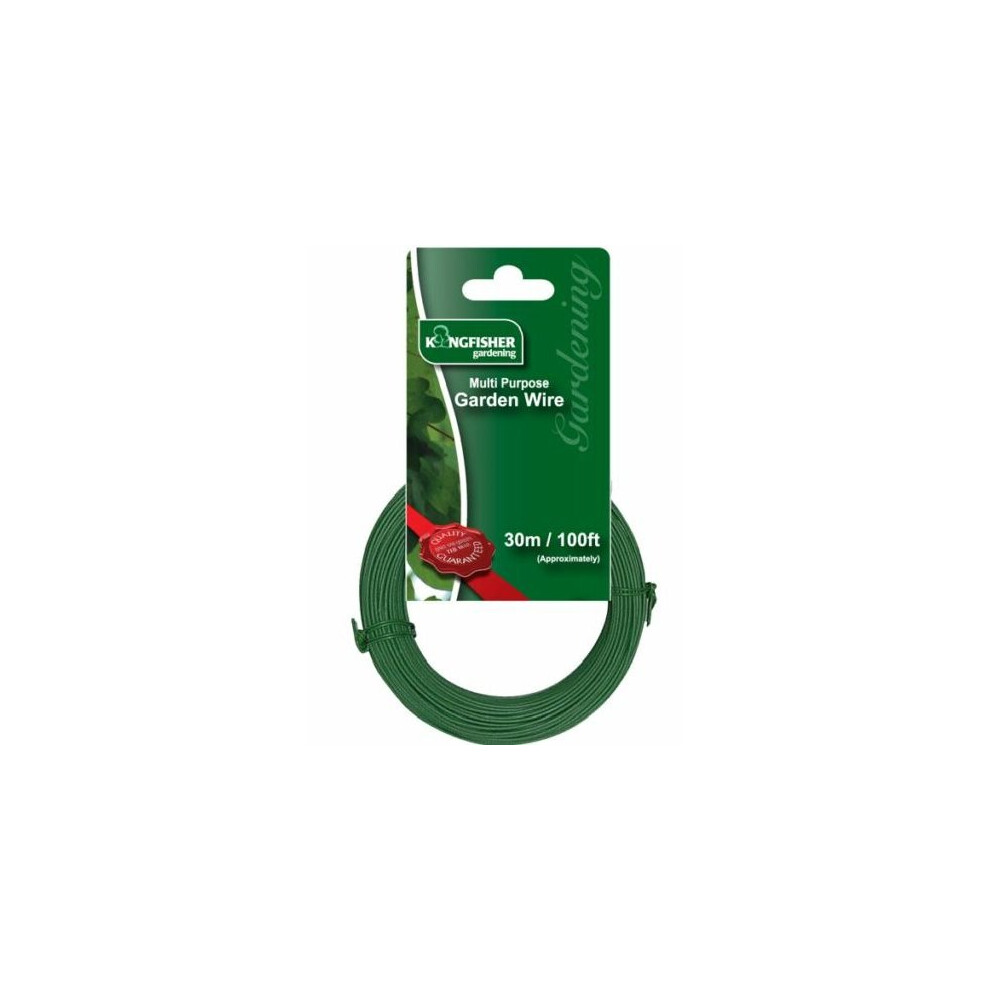 30M Heavy Duty Garden Wire With Green Plastic Coating 1Mm 5013478555663