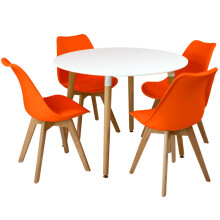(Orange) 5pc Charles Jacobs Beech Dining Set