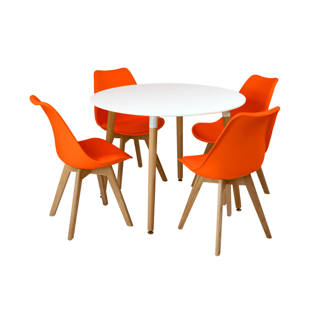 (Orange) 5pc Charles Jacobs Beech Dining Set