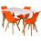 Charles Jacobs (Orange) Charles Jacobs Rectangular Dining Table Set Four 4 Dinner Kitchen Chairs White Solid Beech Wood 1