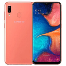 (Coral Orange) Samsung Galaxy A20 32GB Mobile Smart Phone Dual Sim + MicroSD Unlocked Black - Refurbished