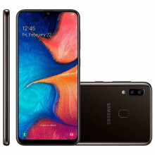 (Black) Samsung Galaxy A20 32GB Mobile Smart Phone Dual Sim + MicroSD Unlocked Black - Refurbished