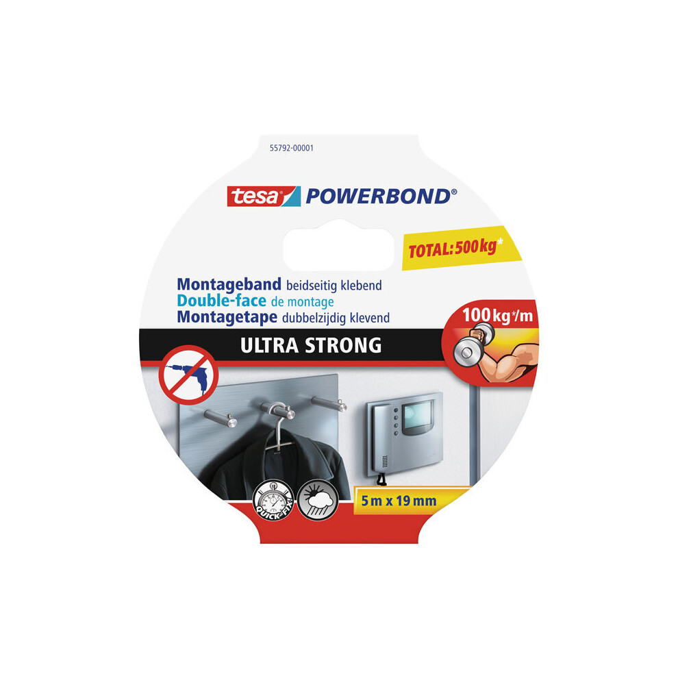 1 Pack - Tesaâ® 55792 Powerbond Ultra Strong Mounting Tape 19Mm X 5M 4042448217424